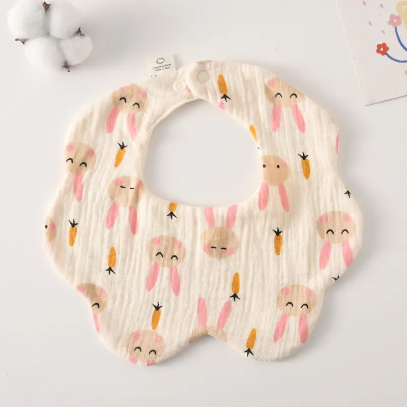 Baby Bib 6-Layer Gauze Floral 360 Degree - Image 75