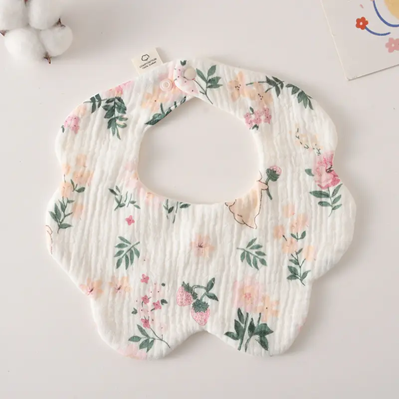 Baby Bib 6-Layer Gauze Floral 360 Degree - Image 92