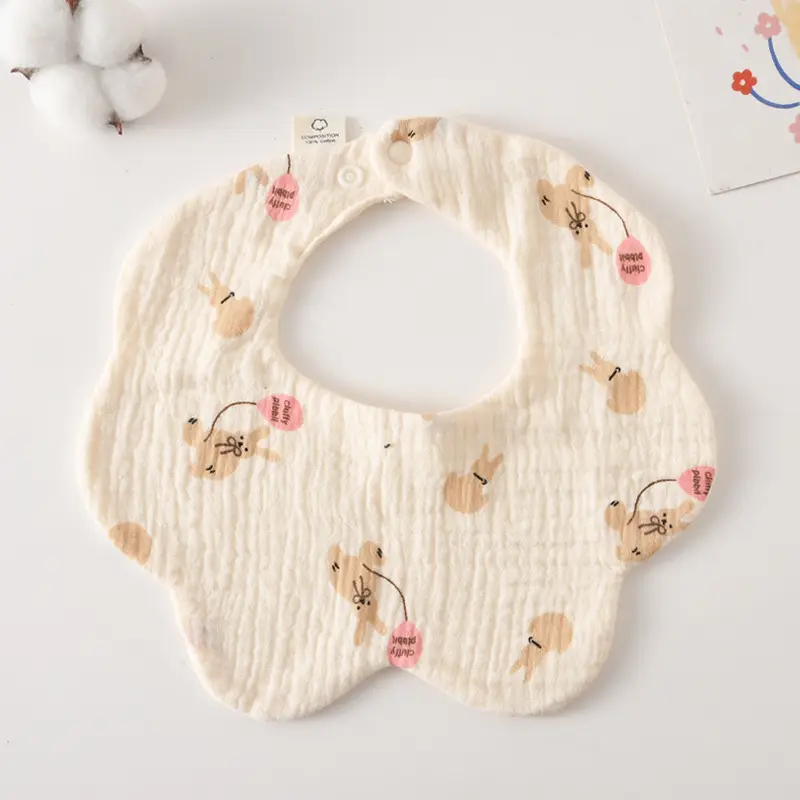 Baby Bib 6-Layer Gauze Floral 360 Degree - Image 98