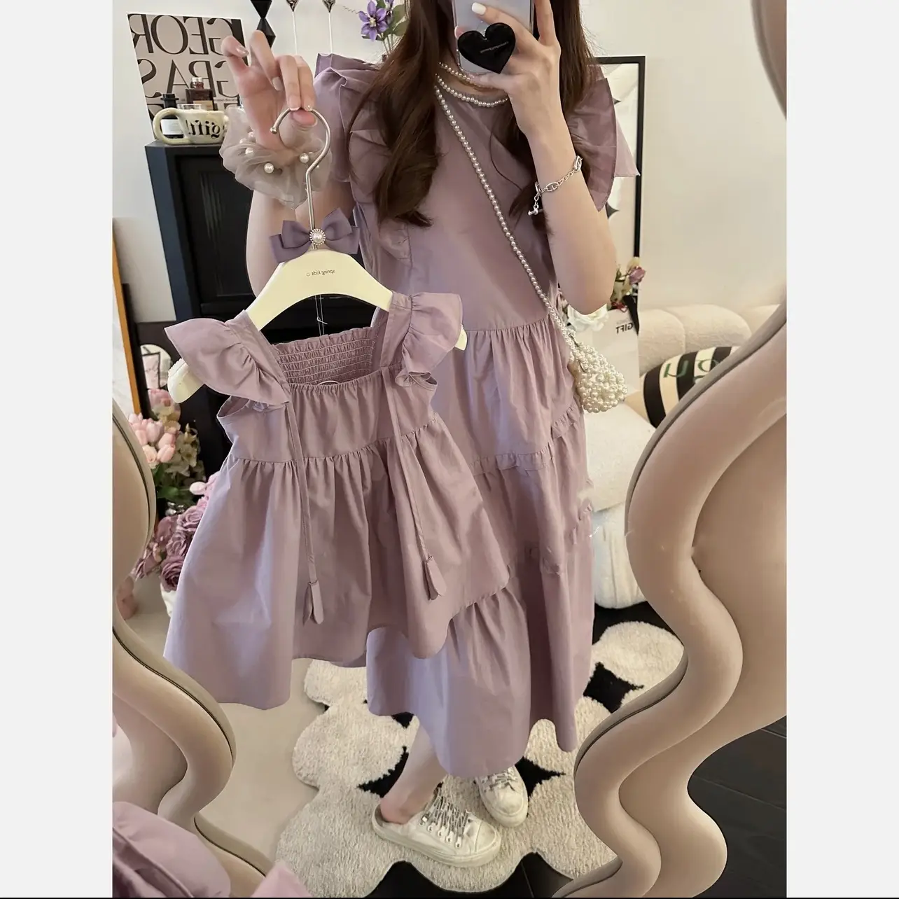 Pure Cotton Matching Mother Daughter Summer Dress Set - Image 4