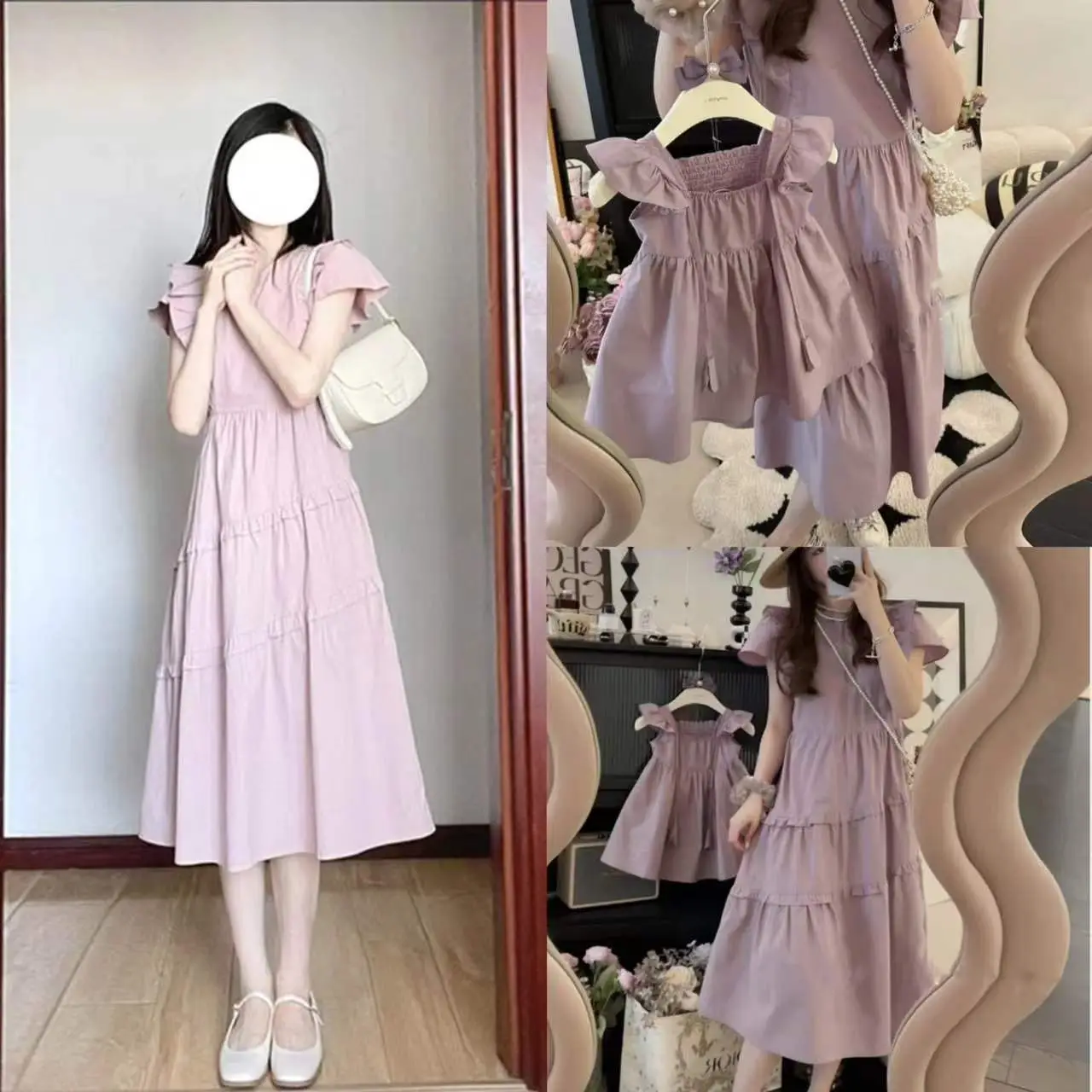 Pure Cotton Matching Mother Daughter Summer Dress Set — feature 5