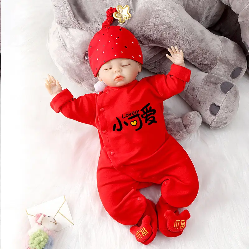 Red Newborn Baby One-piece Full Moon Dress