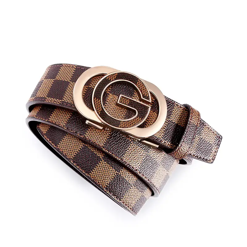 Men's Gucci Logo Belt with Gold Plated Buckle - Image 16