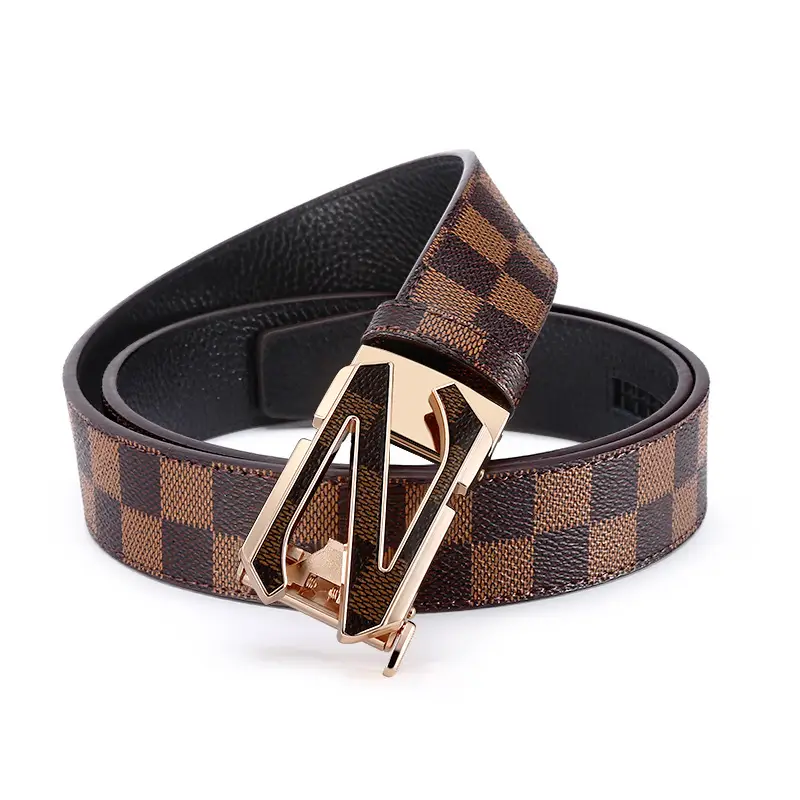 Men's Gucci Logo Belt with Gold Plated Buckle - Image 18