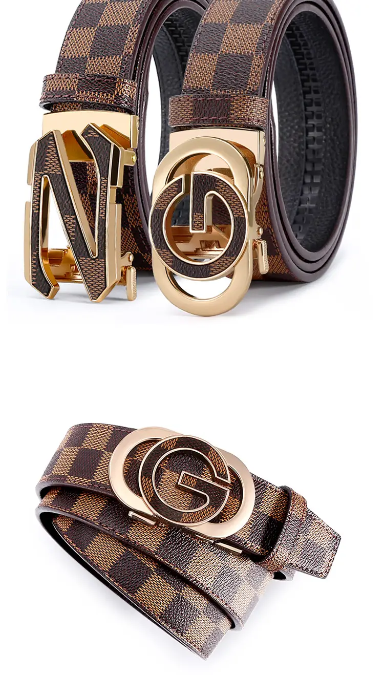 Men's Gucci Logo Belt with Gold Plated Buckle β feature 11