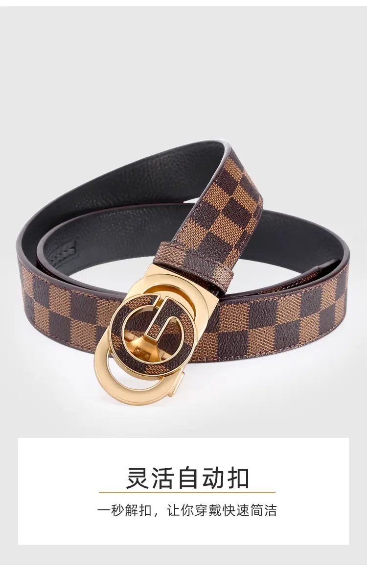 Men's Gucci Logo Belt with Gold Plated Buckle β feature 4