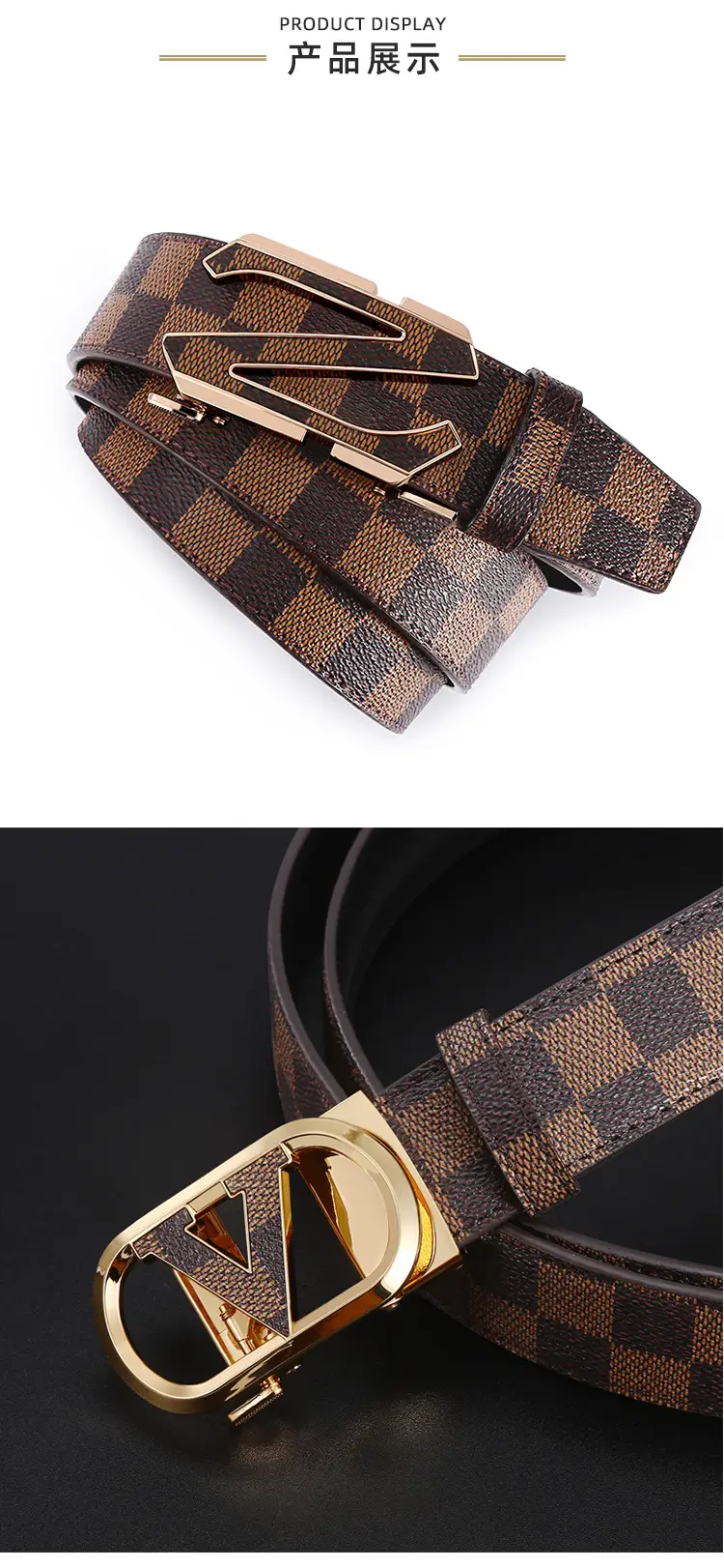 Men's Gucci Logo Belt with Gold Plated Buckle β feature 8