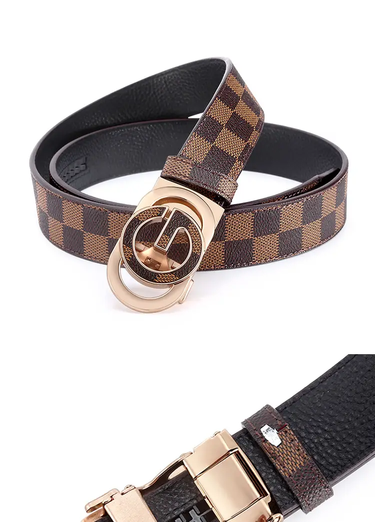 Men's Gucci Logo Belt with Gold Plated Buckle β feature 9