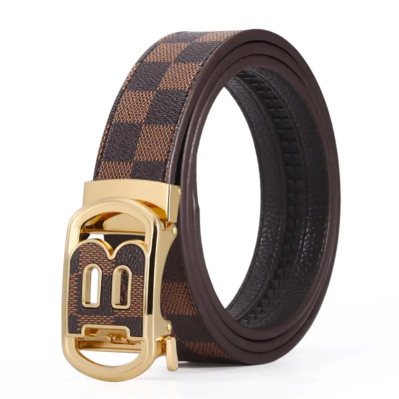Men's Gucci Logo Belt with Gold Plated Buckle - Image 9
