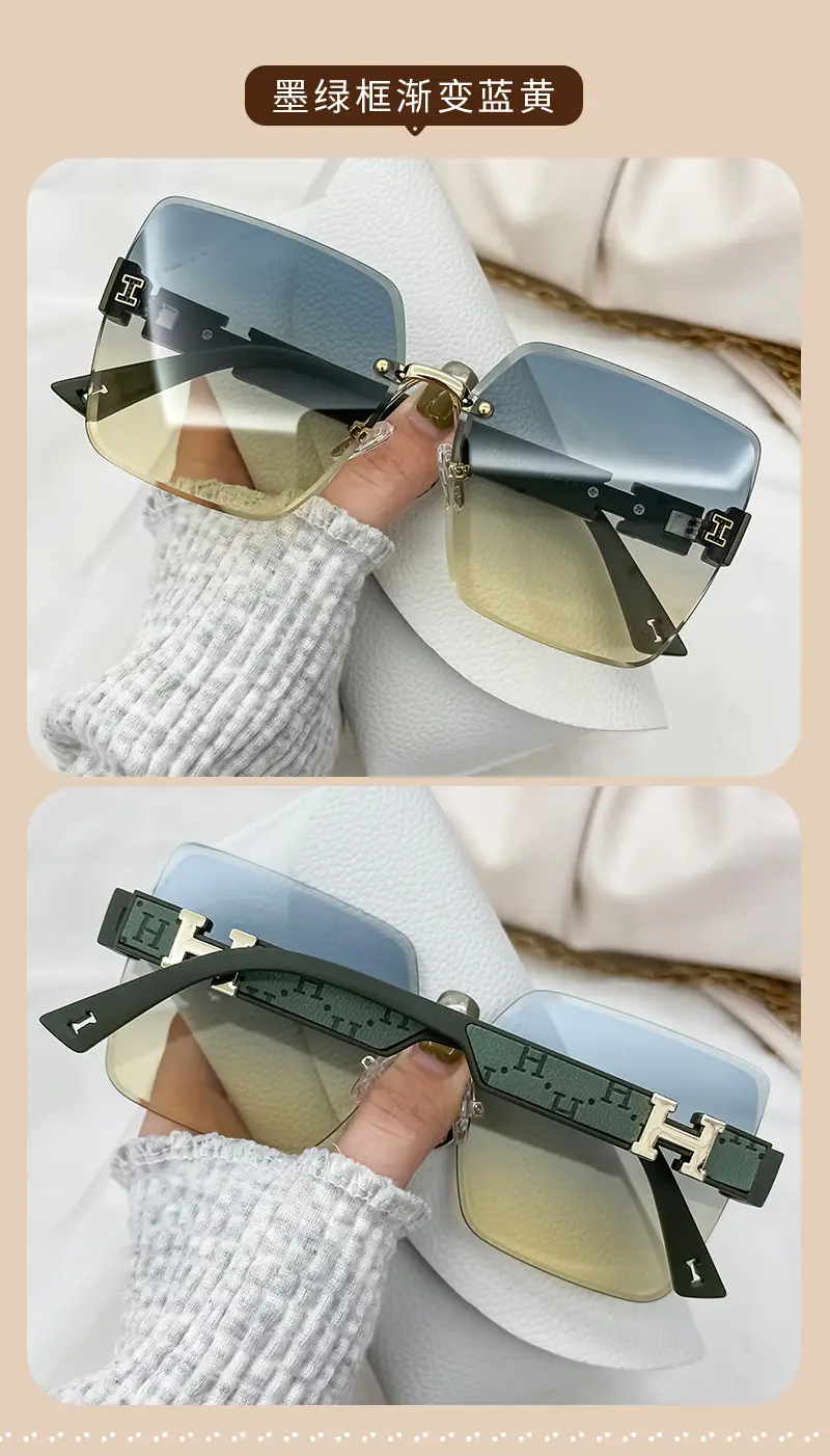 Women's Cut Edge Sunglasses Gradient Color High End Fashion — feature 13
