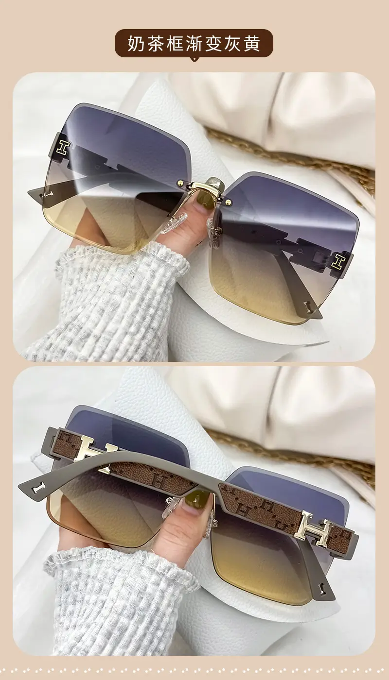 Women's Cut Edge Sunglasses Gradient Color High End Fashion — feature 14