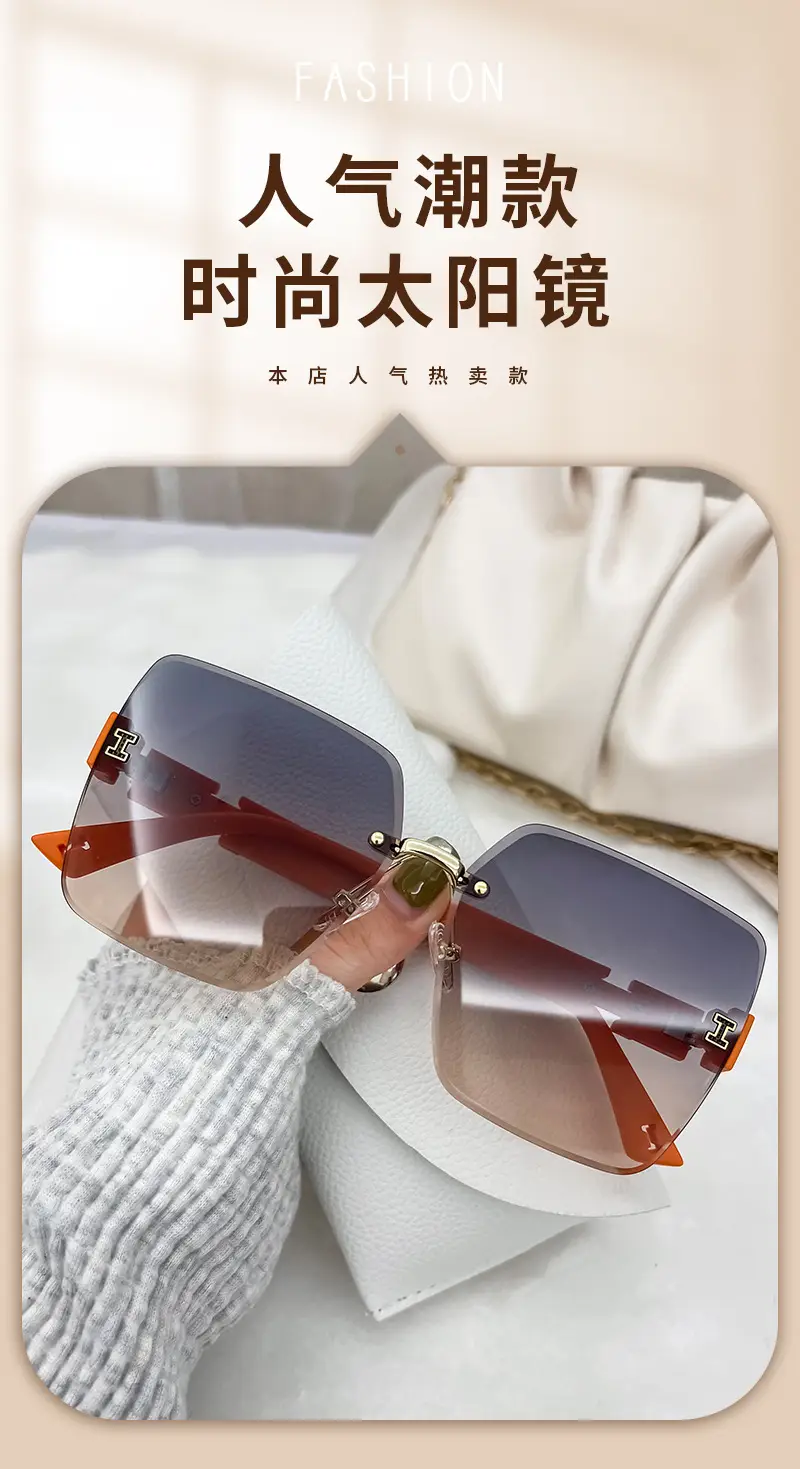 Women's Cut Edge Sunglasses Gradient Color High End Fashion — feature 2