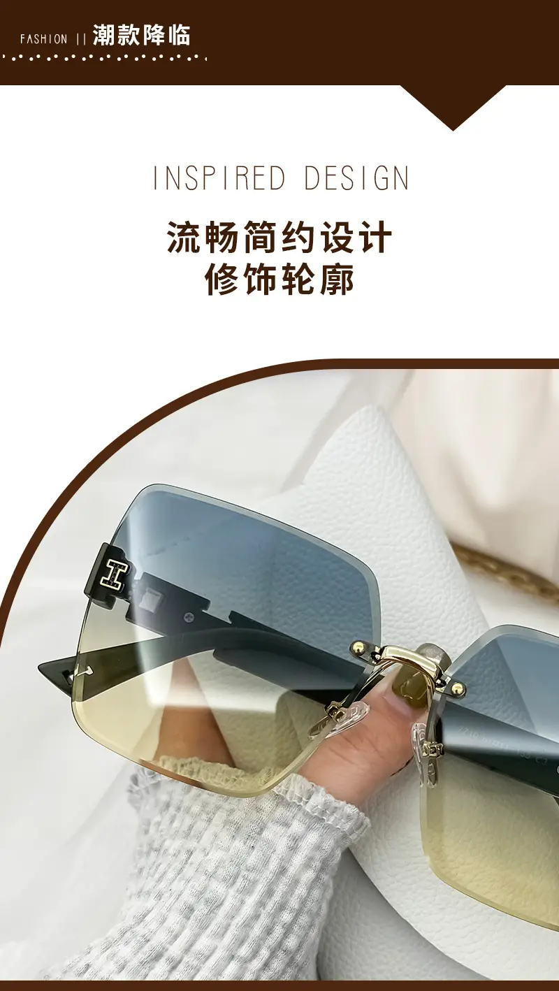 Women's Cut Edge Sunglasses Gradient Color High End Fashion — feature 3