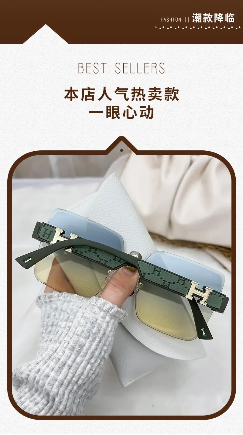 Women's Cut Edge Sunglasses Gradient Color High End Fashion — feature 5