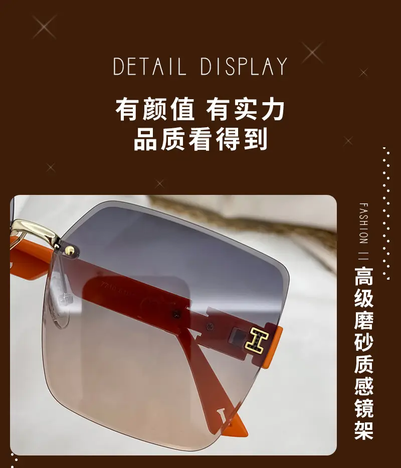 Women's Cut Edge Sunglasses Gradient Color High End Fashion — feature 6