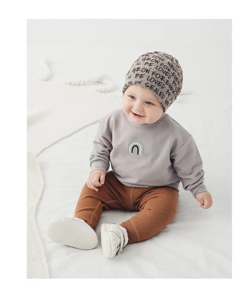 Baby Grey Round Neck Outerwear Set for Boys Girls — feature 16