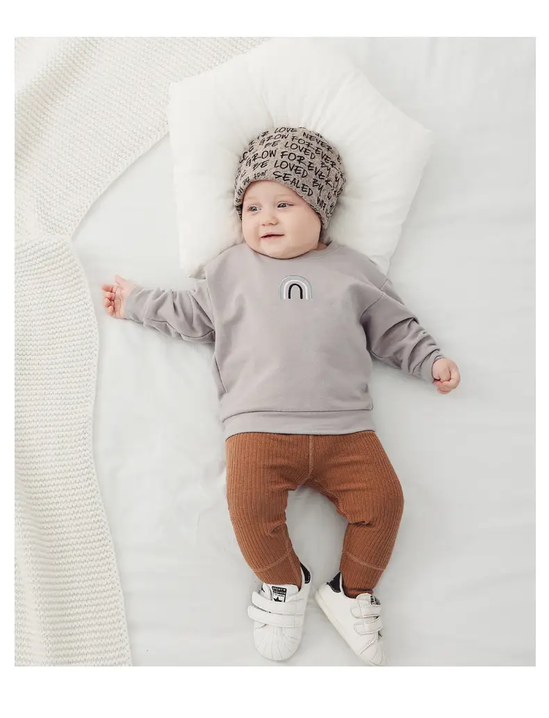 Baby Grey Round Neck Outerwear Set for Boys Girls — feature 18