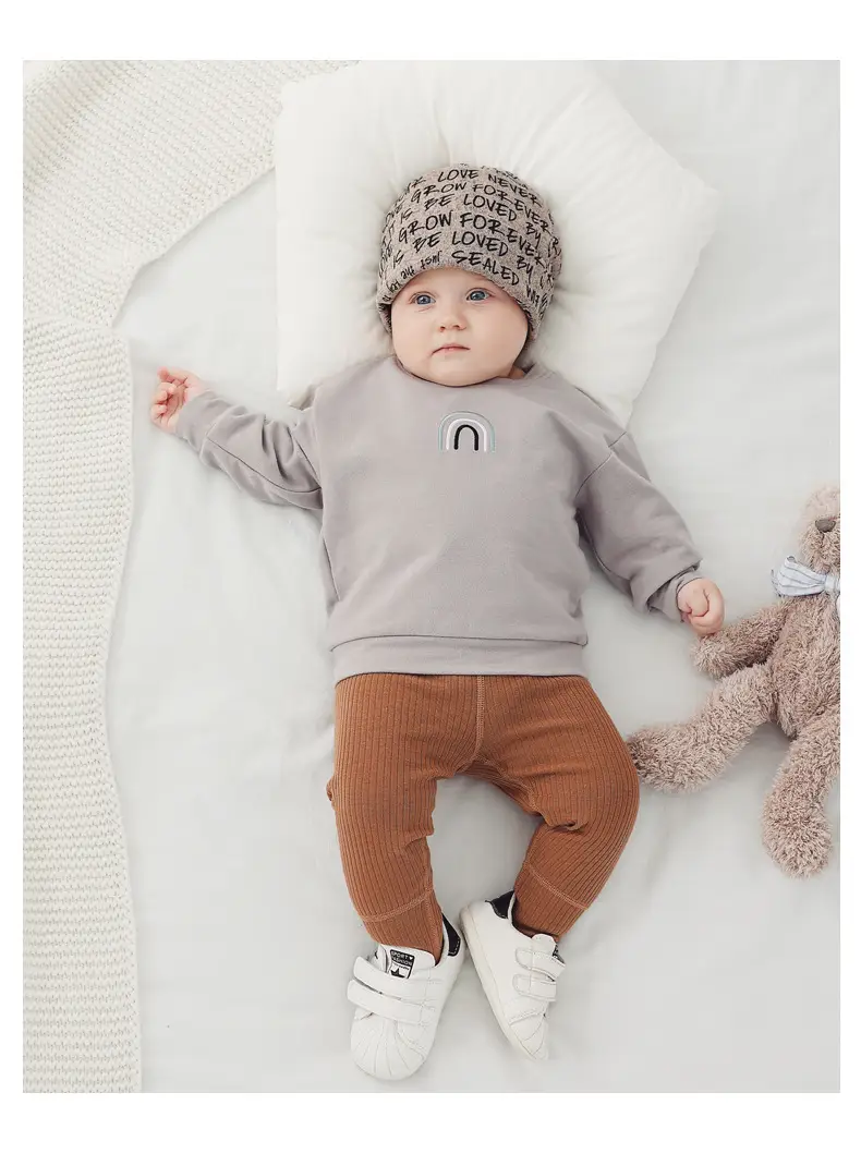 Baby Grey Round Neck Outerwear Set for Boys Girls — feature 19