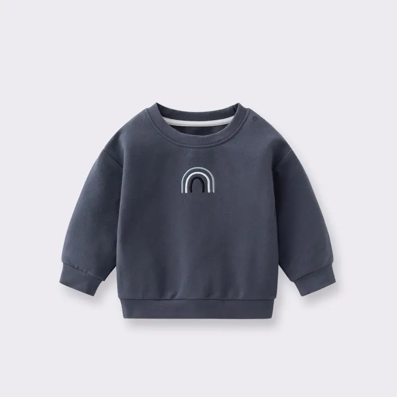 Baby Grey Round Neck Outerwear Set for Boys Girls - Image 2