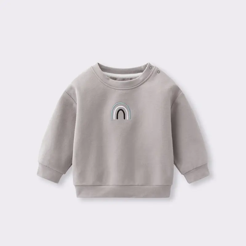 Baby Grey Round Neck Outerwear Set for Boys Girls - Image 3
