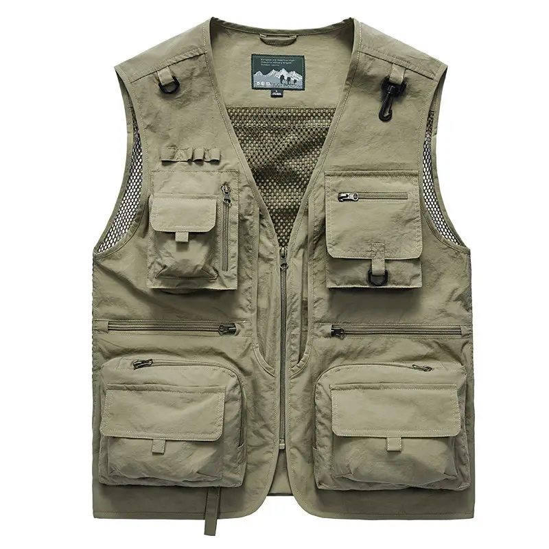 Men's Green Mesh Vest with Embroidered Logo - Image 17