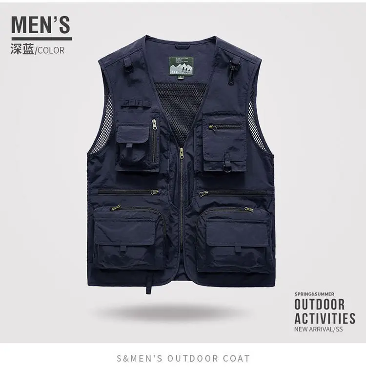 Men's Green Mesh Vest with Embroidered Logo — feature 10