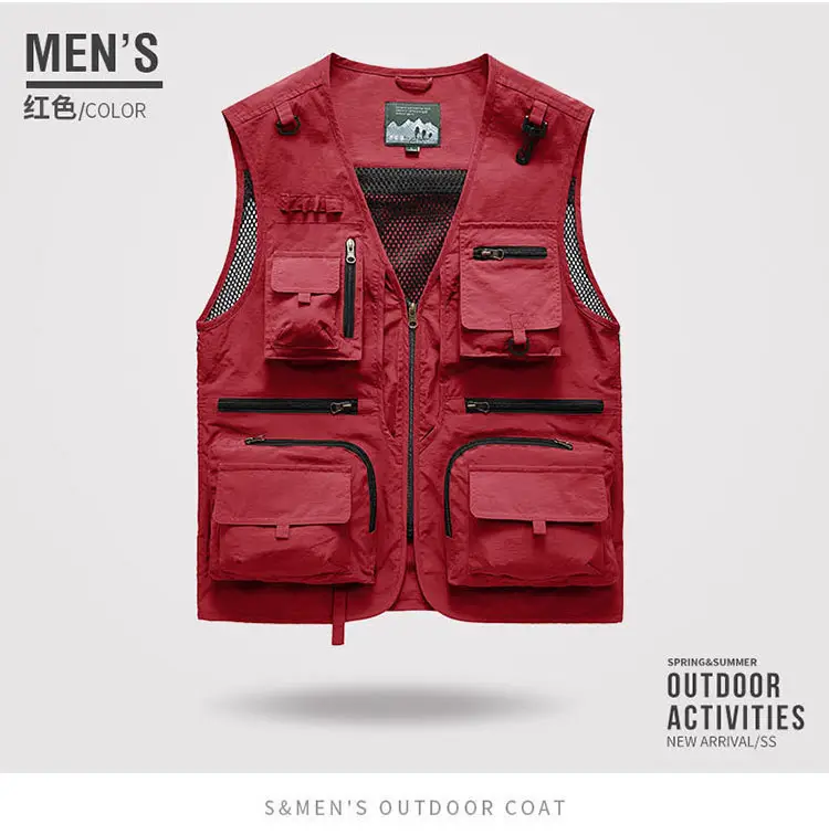 Men's Green Mesh Vest with Embroidered Logo — feature 12
