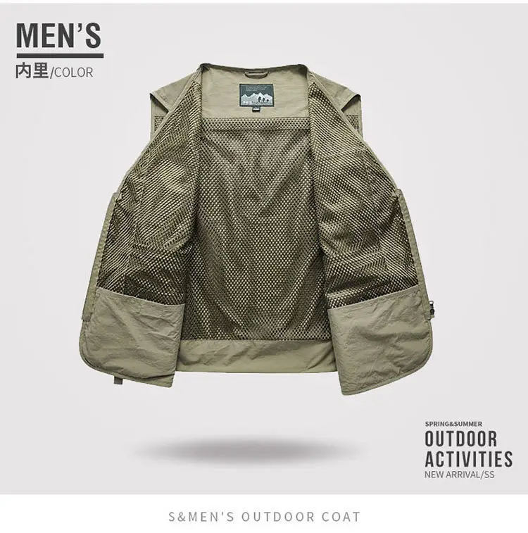 Men's Green Mesh Vest with Embroidered Logo — feature 13