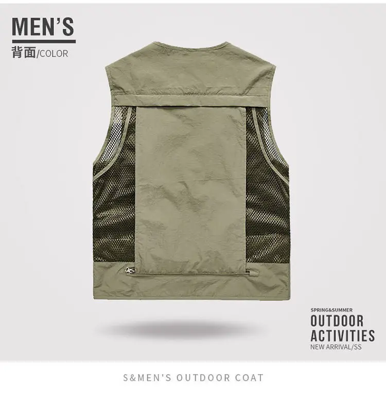 Men's Green Mesh Vest with Embroidered Logo — feature 14