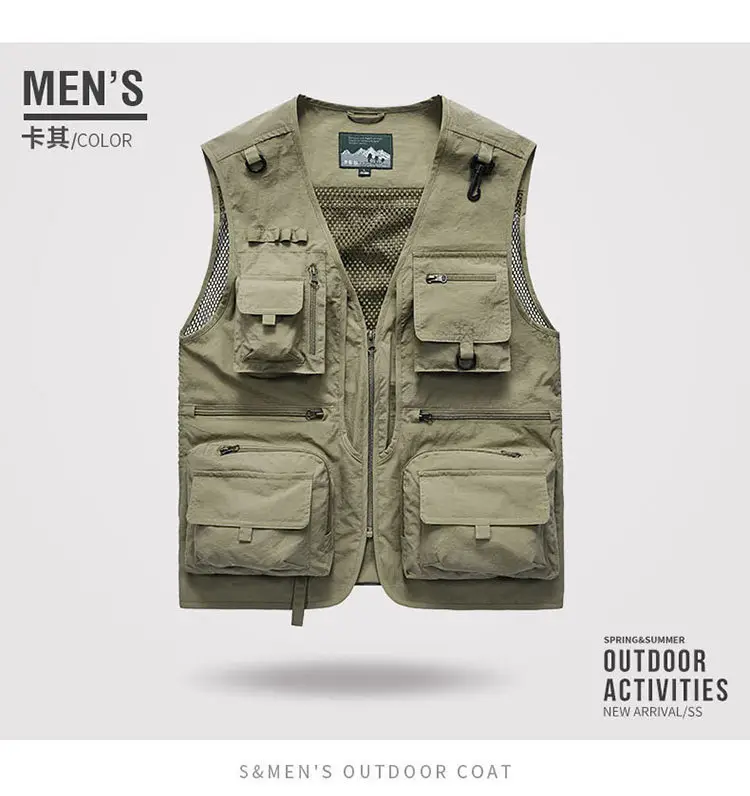 Men's Green Mesh Vest with Embroidered Logo — feature 9