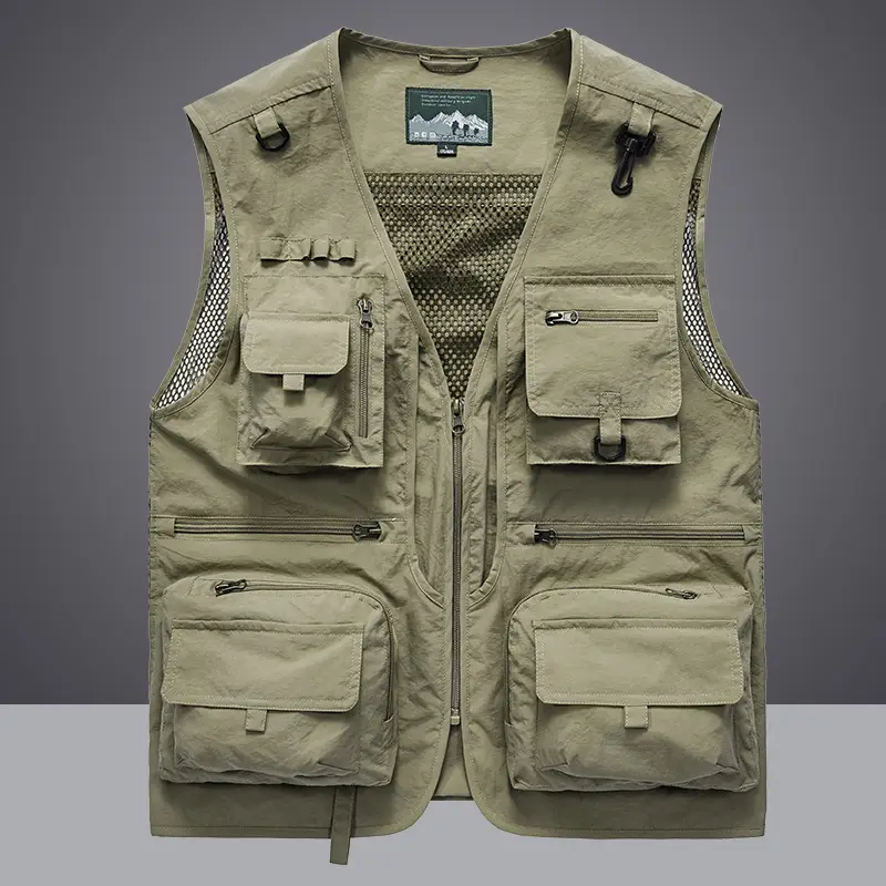 Men's Green Mesh Vest with Embroidered Logo - Image 3