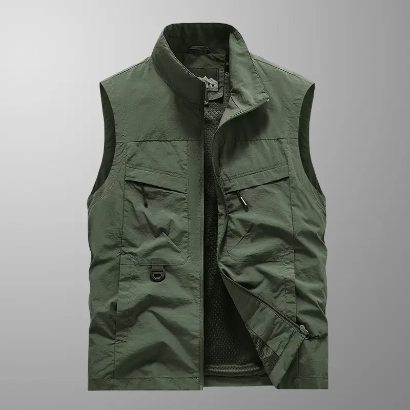 Men's Green Mesh Vest with Embroidered Logo - Image 8