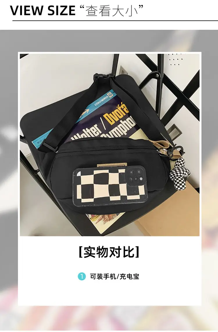 Trendy Brand Crossbody Bag Large Capacity Casual Japanese New Waist Bag Lightweight Sports Shoulder Bag — feature 6