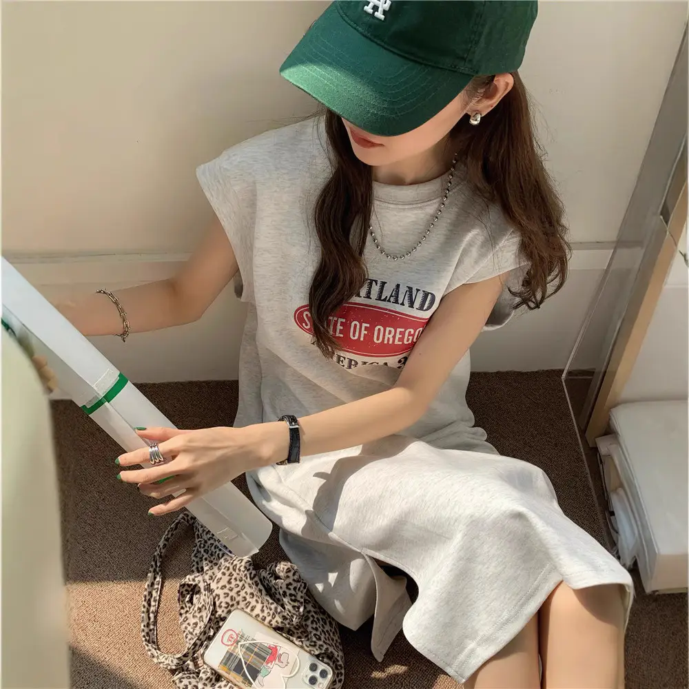 Women Sleeveless Dress Summer 2023 Loose Fit Casual Wear