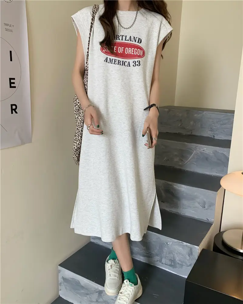 Women Sleeveless Dress Summer 2023 Loose Fit Casual Wear — feature 13