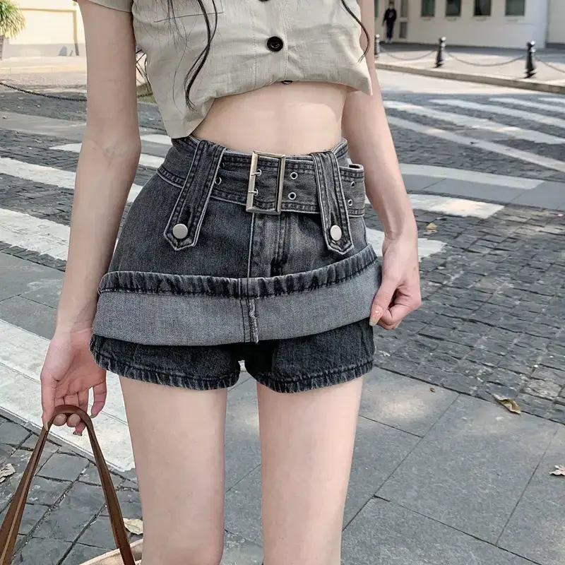 High Waist Denim Shorts Women Slimming Summer - Image 4