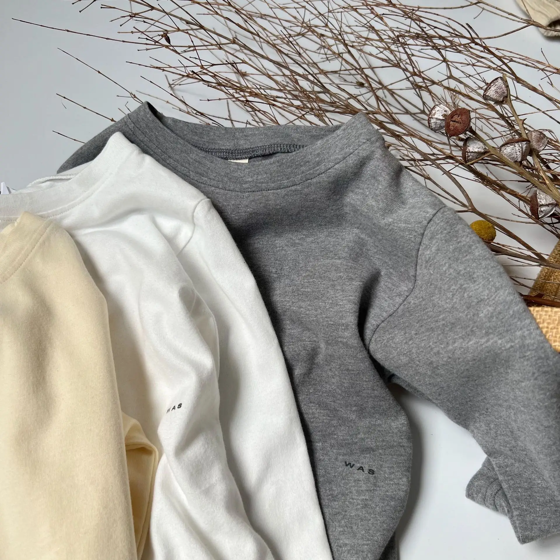 Grey K-Style Wash Cotton T-Shirt for Kids