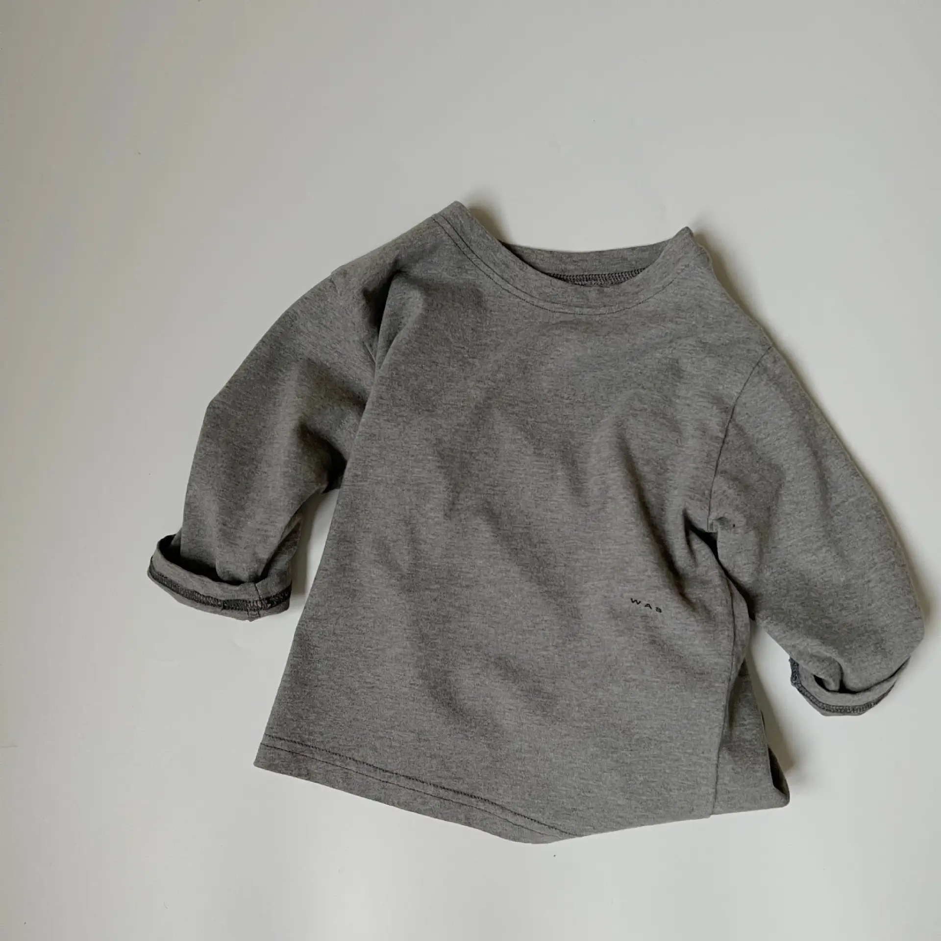 Grey K-Style Wash Cotton T-Shirt for Kids