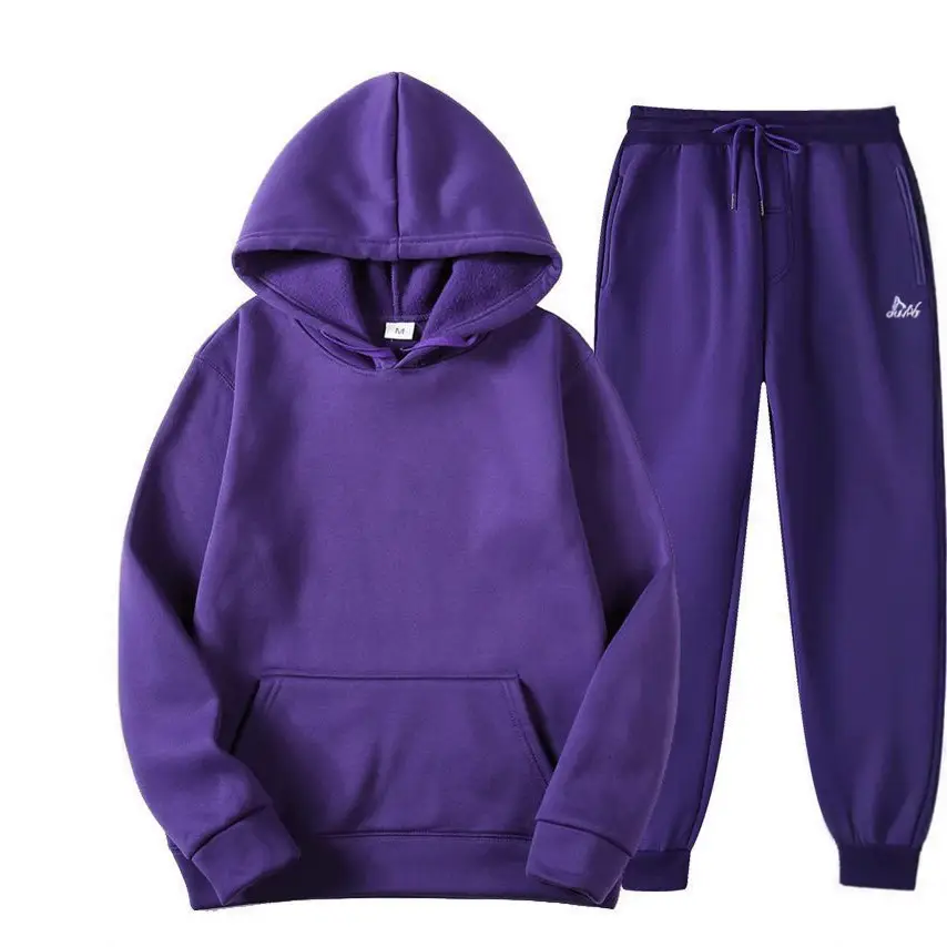 Purple Men's Sweatshirt Hoodie Set 220g Fabric - Image 45