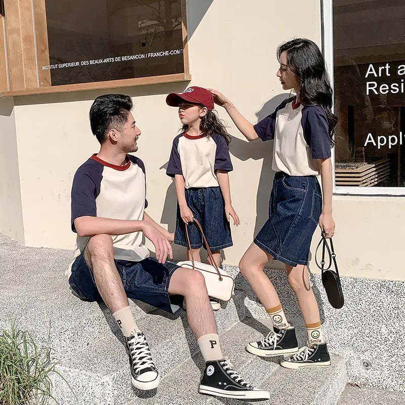 Family 3-Person T-Shirt Shorts Set Summer Casual Wear - Image 6