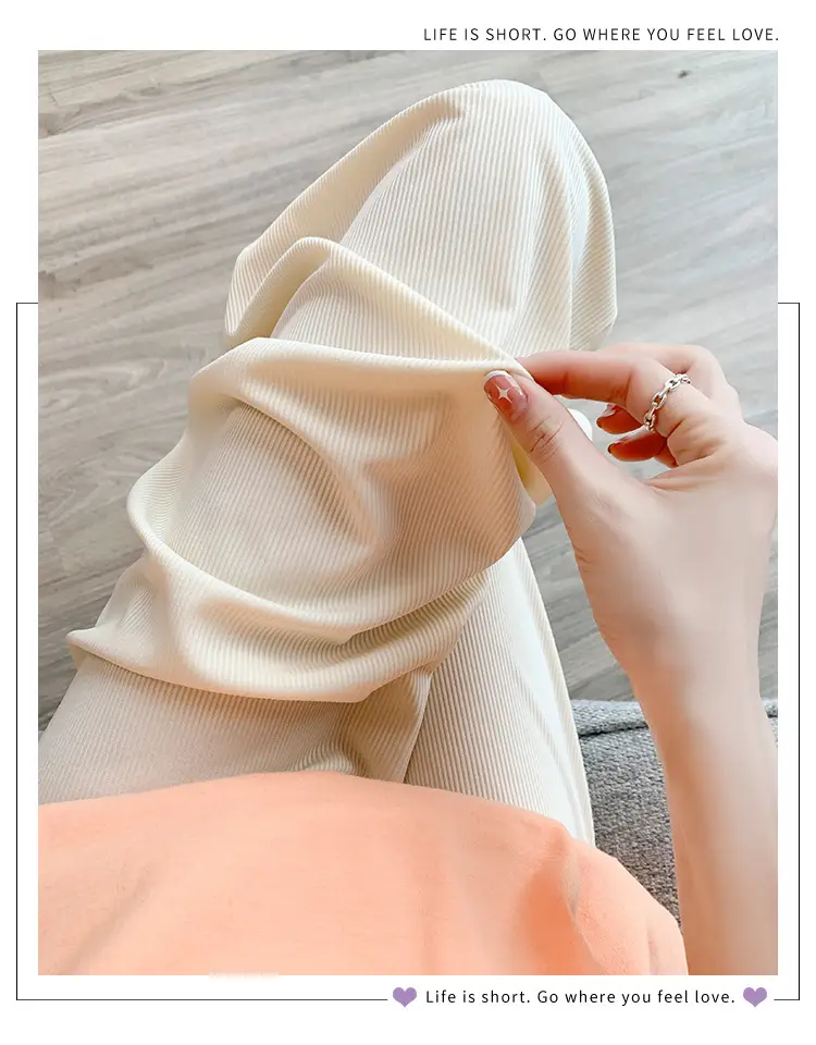 Pregnant Women's Pink Silk Low Waist Wide Leg Pants — feature 22