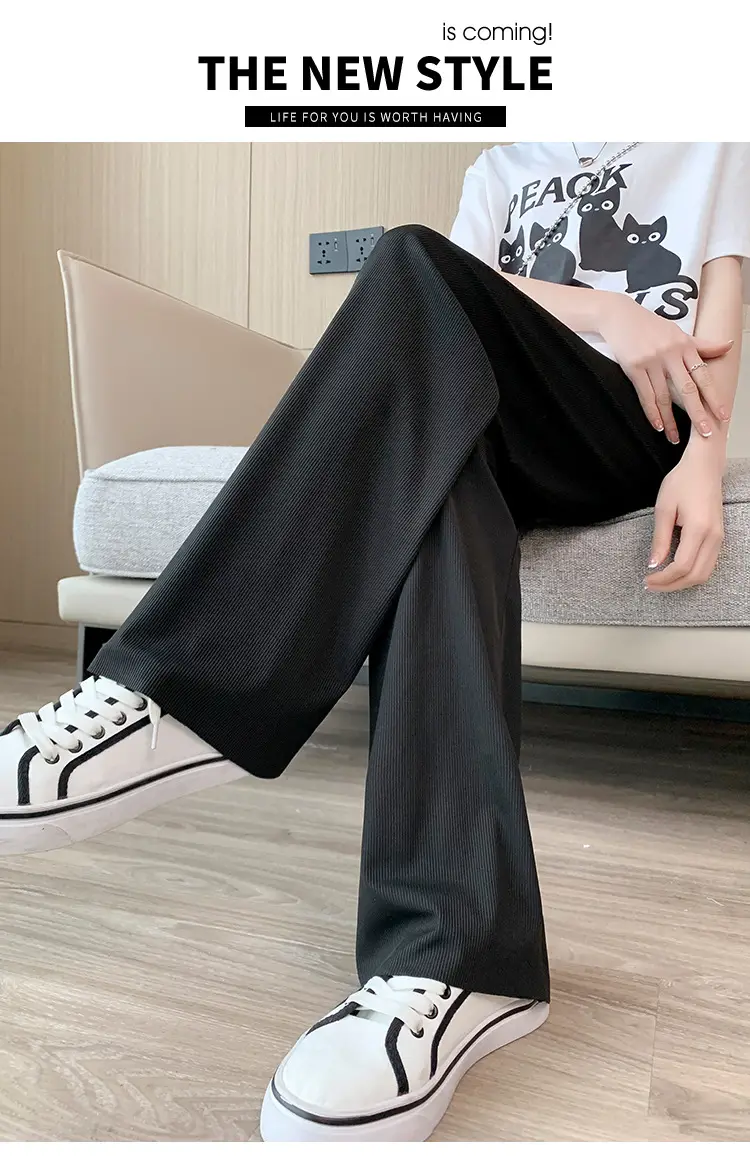 Pregnant Women's Pink Silk Low Waist Wide Leg Pants — feature 39