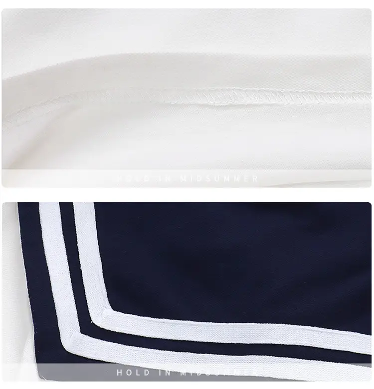 2025 Summer Kids Polo Shirt Set White Blue Knitted College Style — feature 21