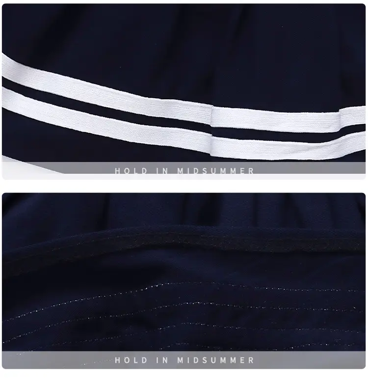 2025 Summer Kids Polo Shirt Set White Blue Knitted College Style — feature 23
