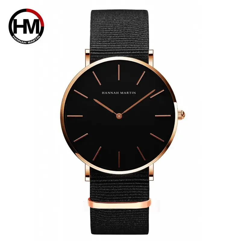 CH02FN Rose Gold Shell Black Cloth Belt
