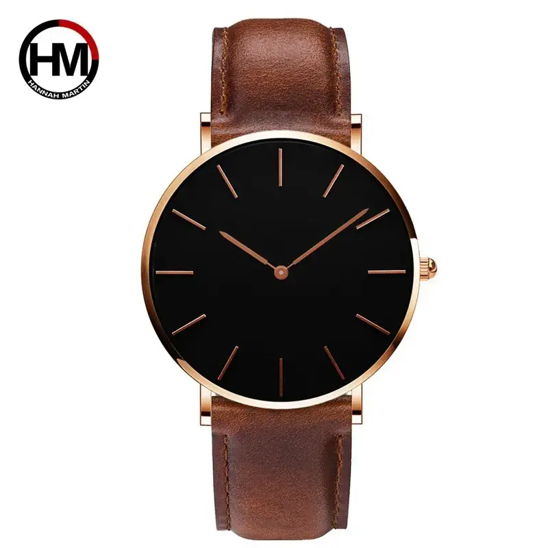 Men's Black Analog Watch with Quartz Movement - Image 2