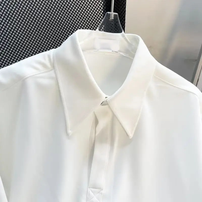 Japanese Long Sleeve Polo T-Shirt Men Black Loose Button Lapel — feature 29
