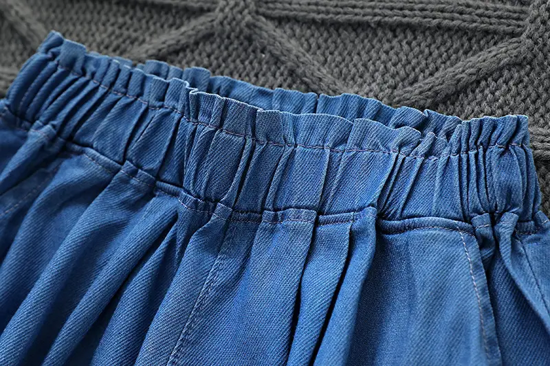 Girls Blue Heart Embroidered Shorts Summer Wear — feature 4