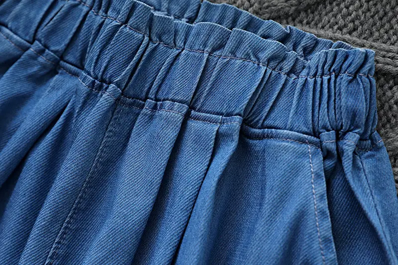 Girls Blue Heart Embroidered Shorts Summer Wear — feature 6