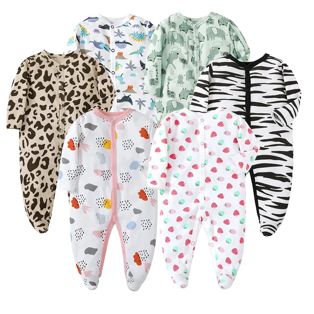 Baby Long Sleeve Jumpsuit Blue Elephant Print Spring Summer - Image 35